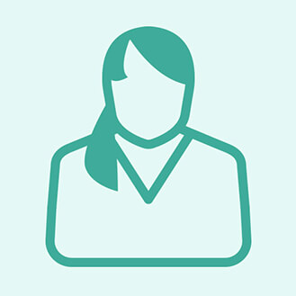 Nicoleta-Valeria Savin Stilisiertes grünes Person-Symbol mit Silhouette eines Kopfes und Schultern auf hellgrünem Hintergrund